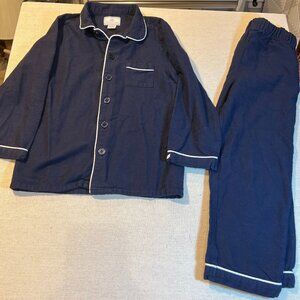 Petite Plume Kid's Flannel Pajama Set in Navy Size 6